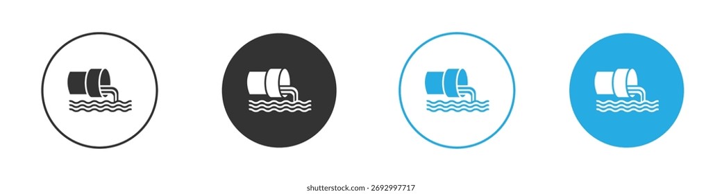 Waste water icon in editable flat vector in black and white