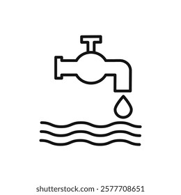 Waste water icon Flat simple outline