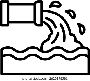 Waste Water Icon Line Vector Illustration