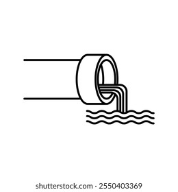 Waste water icon linear logo isolated