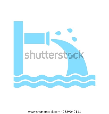 Waste water icon. outlined and condensed version.
