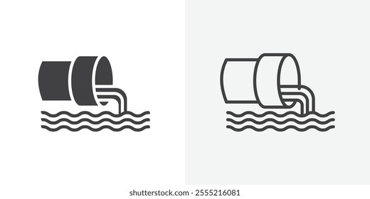Waste water icon. outlined vector style.