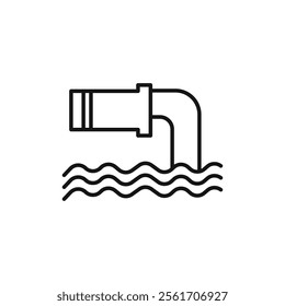 Waste water icon Simple thin line flat symbol