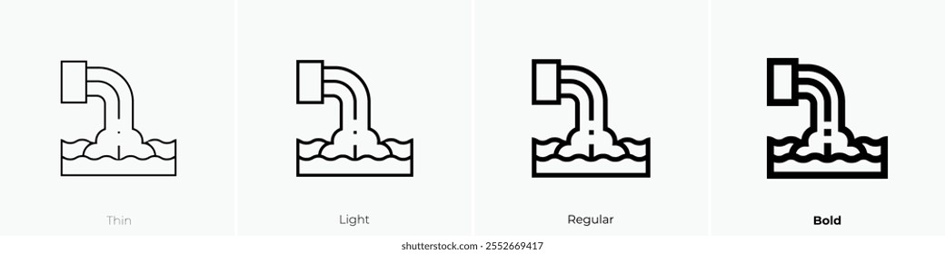 waste water icon. Thin, Light Regular And Bold style design isolated on white background