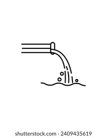 icono de aguas residuales, icono de la mejor línea del vector.