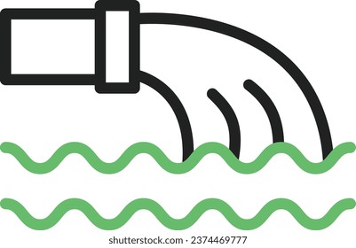 Imagen vectorial del icono Agua Residua. Adecuado para aplicaciones web móviles y medios de impresión.