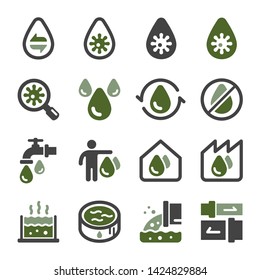 Waste Water And Sewage Icon Set,vector And Illustration