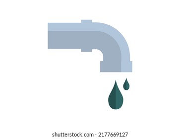 Waste water and sewer pipe. Simple flat ilustration