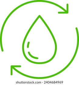 waste water treatment line icon stroke illustration