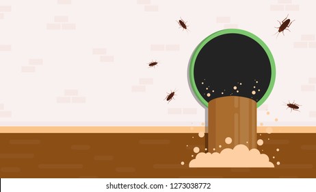 waste water vector. Drain vector. free space for text. copy space.