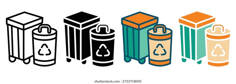 Icono de Web de residuos colección de estilo múltiple