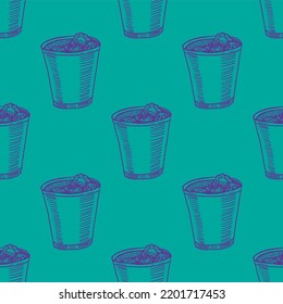 a wastebasket full of paper vector seamless pattern