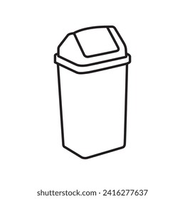 wastebasket icon. editable icon vectors on white background.  High quality design element. Editable linear style stroke. Vector icon.