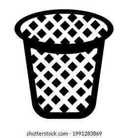Abfallkorb-Symbol einzeln auf Vektorgrafik. Hochwertiges, schwarzes Vektorsymbol