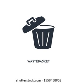 wastebasket icon. simple element illustration. isolated trendy filled wastebasket icon on white background. can be used for web, mobile, ui.