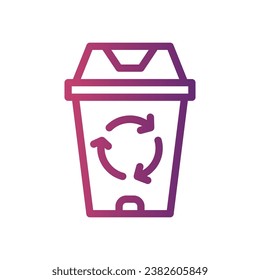logotipo del icono de gradiente de línea de la papelera para sitio web, aplicación, impresión, documento, diseño de afiches, etc., Adecuado para diseño web, logotipo, aplicación