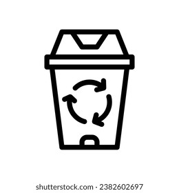 wastebasket line icon logo for website, application, printing, document, poster design, etc, Suitable for web Design,Logo,App
