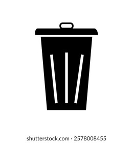 wastebasket silhouette icon design template