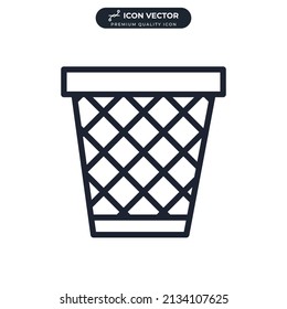 wastebasket trash icon symbol template for graphic and web design collection logo vector illustration
