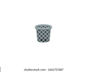 Wastebasket vector flat icon. Isolated waste basket, trash bin, can emoji illustration 