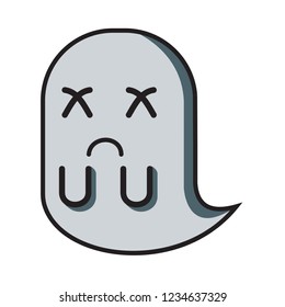 wasted, ghost vector emoticon, modern concept, simple style, flat color 