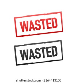 Wasted stamp in flat style on green background. Flat illustration