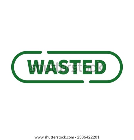 Wasted Stamp In Green Line Rounded Rectangle Shape For Information Sign

