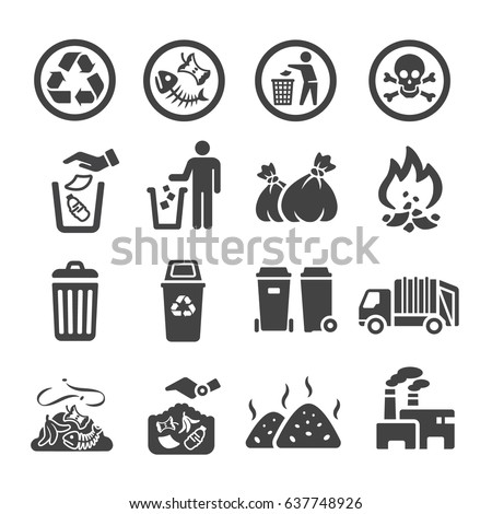 waste,garbage icon Foto stock © 