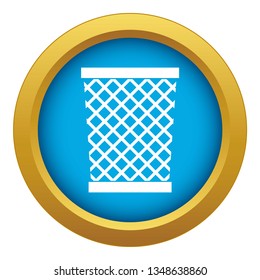 Wastepaper basket icon blue vector isolated on white background for any design