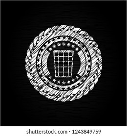 wastepaper basket icon with chalkboard texture