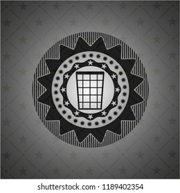 wastepaper basket icon inside retro style black emblem