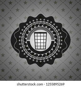 wastepaper basket icon inside retro style black emblem