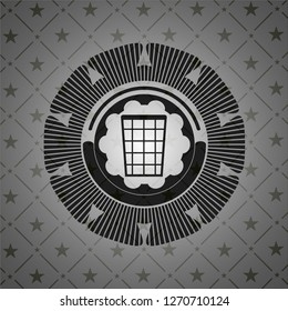 wastepaper basket icon inside retro style black emblem