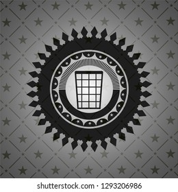 wastepaper basket icon inside retro style black emblem