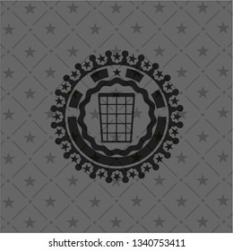 wastepaper basket icon inside retro style black emblem