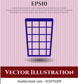 wastepaper basket icon vector symbol flat eps jpg app