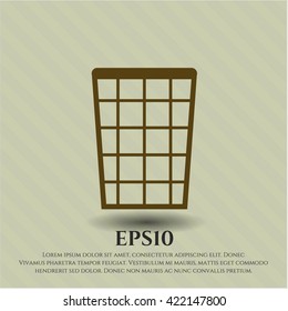 wastepaper basket icon vector symbol flat eps jpg app