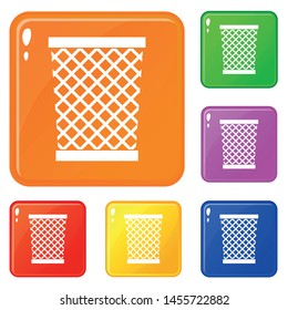Wastepaper basket icons set collection vector 6 color isolated on white background