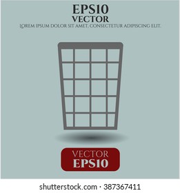 Wastepaper Basket vector icon or symbol