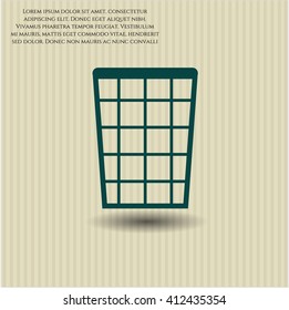 Wastepaper Basket vector icon or symbol