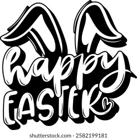 waster hunting squad happy easter black vector graphic design and cut file