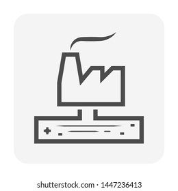 Wastewater drainage and factory icon design.