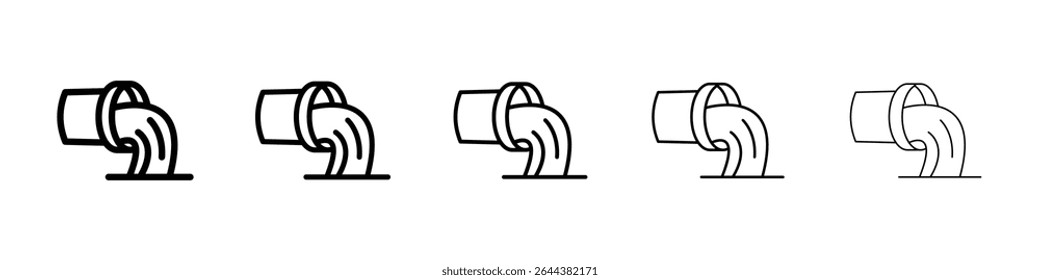 Wastewater icon graphic set. trendy stroke line style