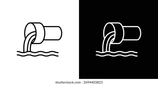 Icono de aguas residuales. Paquete de Vectores lineales delgados