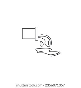 Wastewater line icon. pipe waste pollution thin line icon.