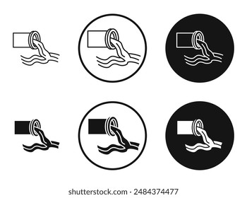 Wastewater outlined icon vector collection.