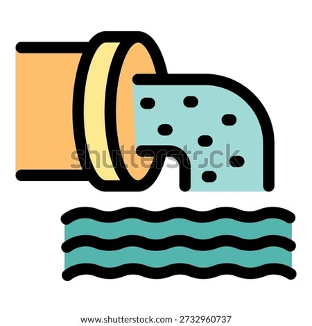 Wastewater pipe polluting a river with industrial sewage, representing environmental damage and water contamination