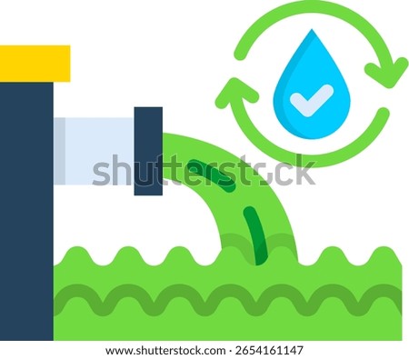 Wastewater Treatment Icon Flat Vector Illustration