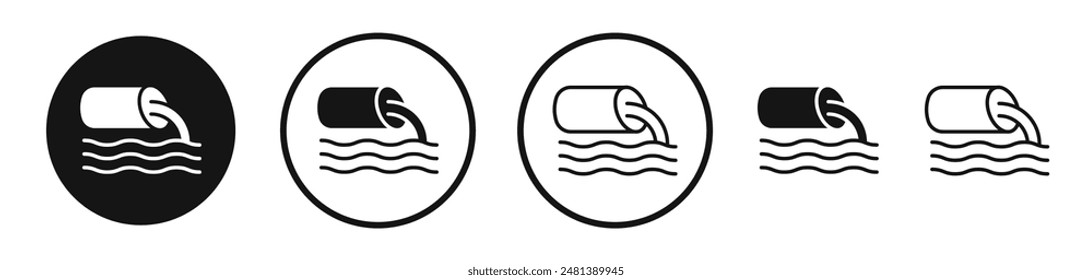 Wastewater vector icon set in black and white color.