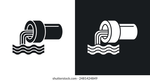 Wastewater vector icon set in black color.